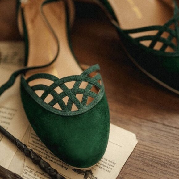 BNWT Charlie Stone 50's Serpente Flats in Emerald Green Size 35 EU - Picture 3 of 14